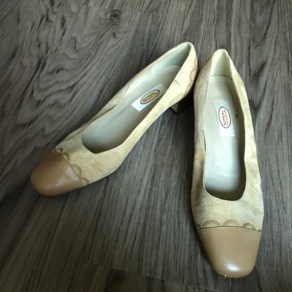 Talbots Suede‎ Leather Slip On 2" Heels Pumps